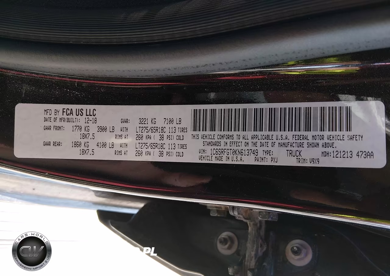 2019 Ram 1500 Tradesman 4X4 5'7 Box VIN:1C6SRFGT0KN613749 - 9