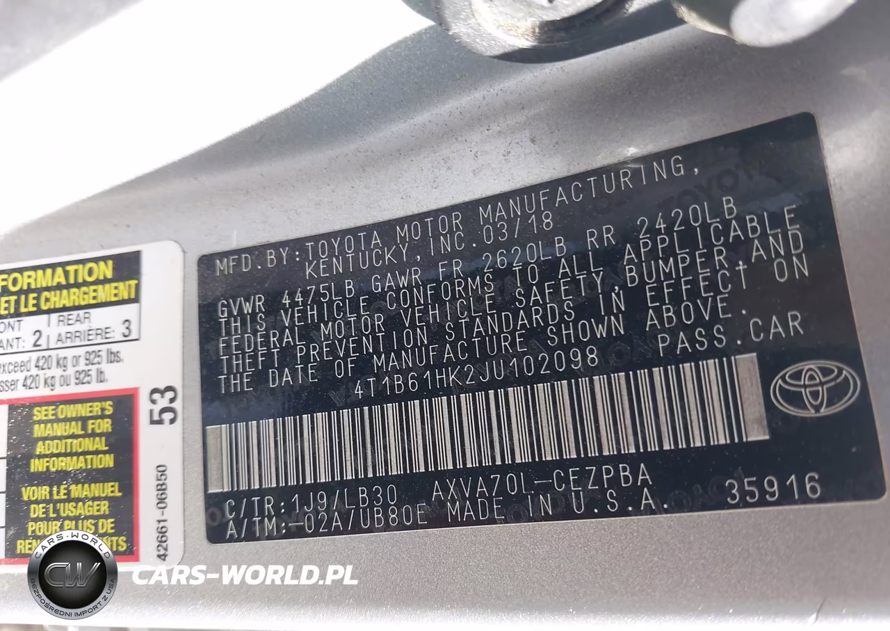 2018 Toyota Camry Xse VIN:4T1B61HK2JU102098 - 9