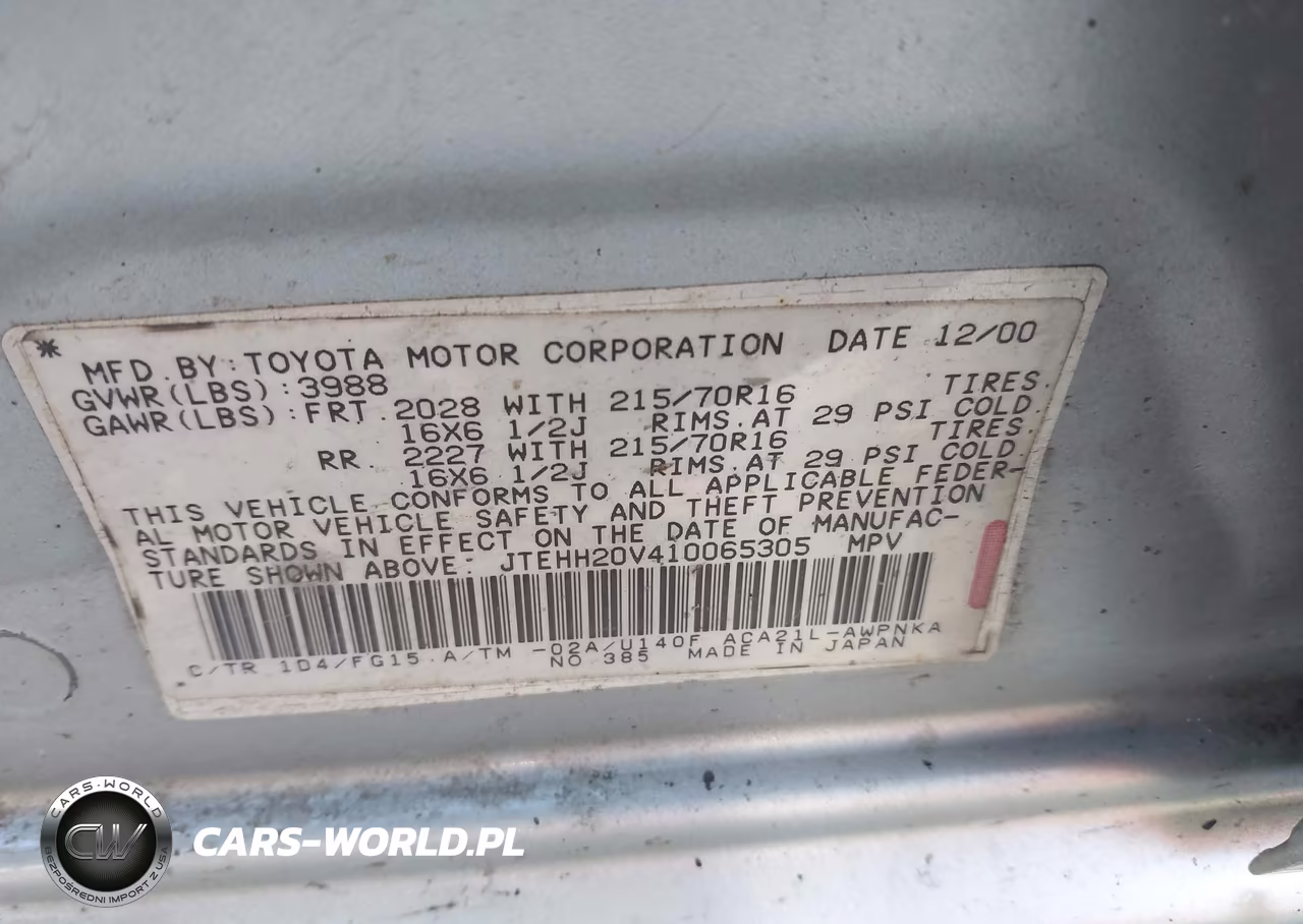 2001 Toyota Rav4 VIN:JTEHH20V410065305 - 9