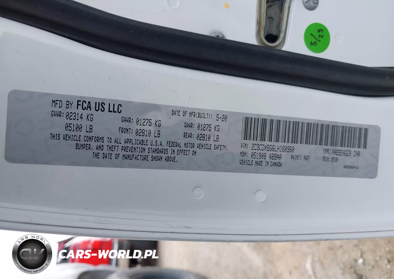 2020 Dodge Charger Sxt Rwd VIN:2C3CDXBG6LH160960 - 9