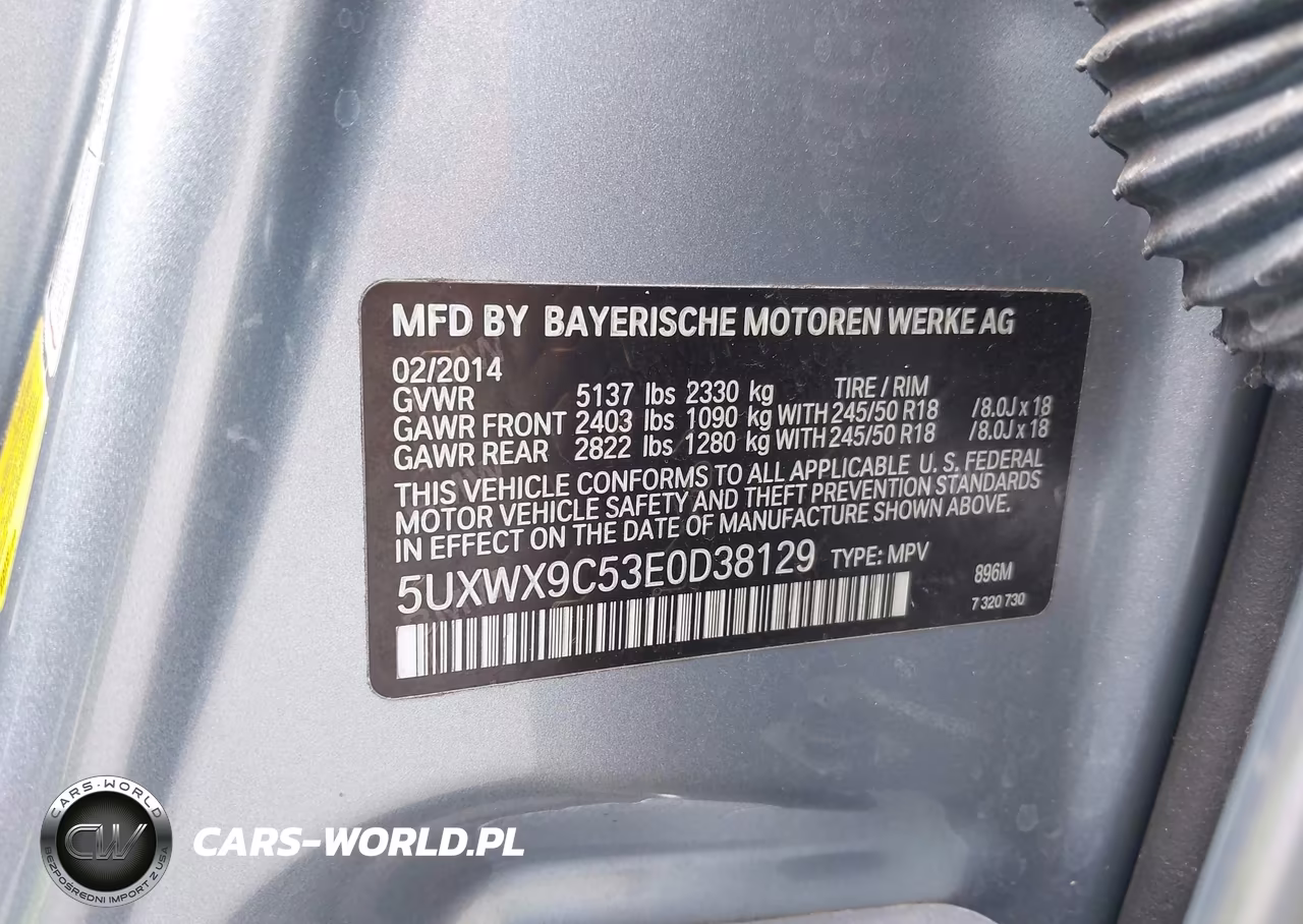 2014 BMW X3 xDrive28I VIN:5UXWX9C53E0D38129 - 9