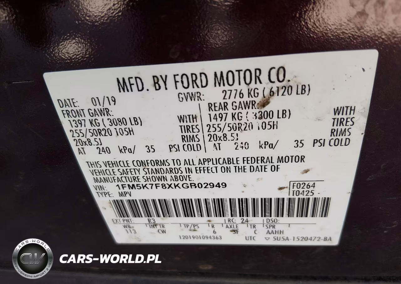 2019 Ford Explorer Limited VIN:1FM5K7F8XKGB02949 - 9