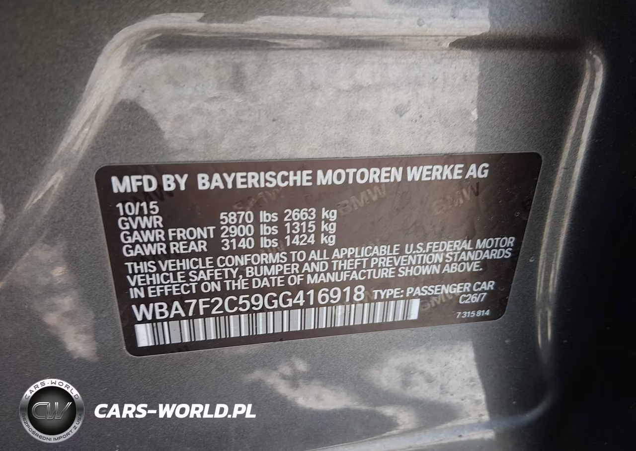 2016 BMW 750I xDrive VIN:WBA7F2C59GG416918 - 9