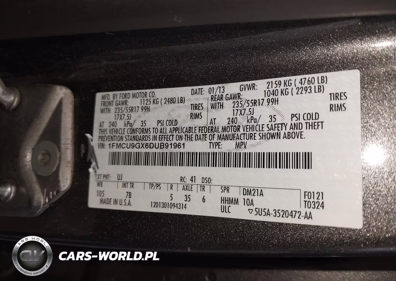 2013 Ford Escape Se VIN:1FMCU9GX6DUB91961 - 9