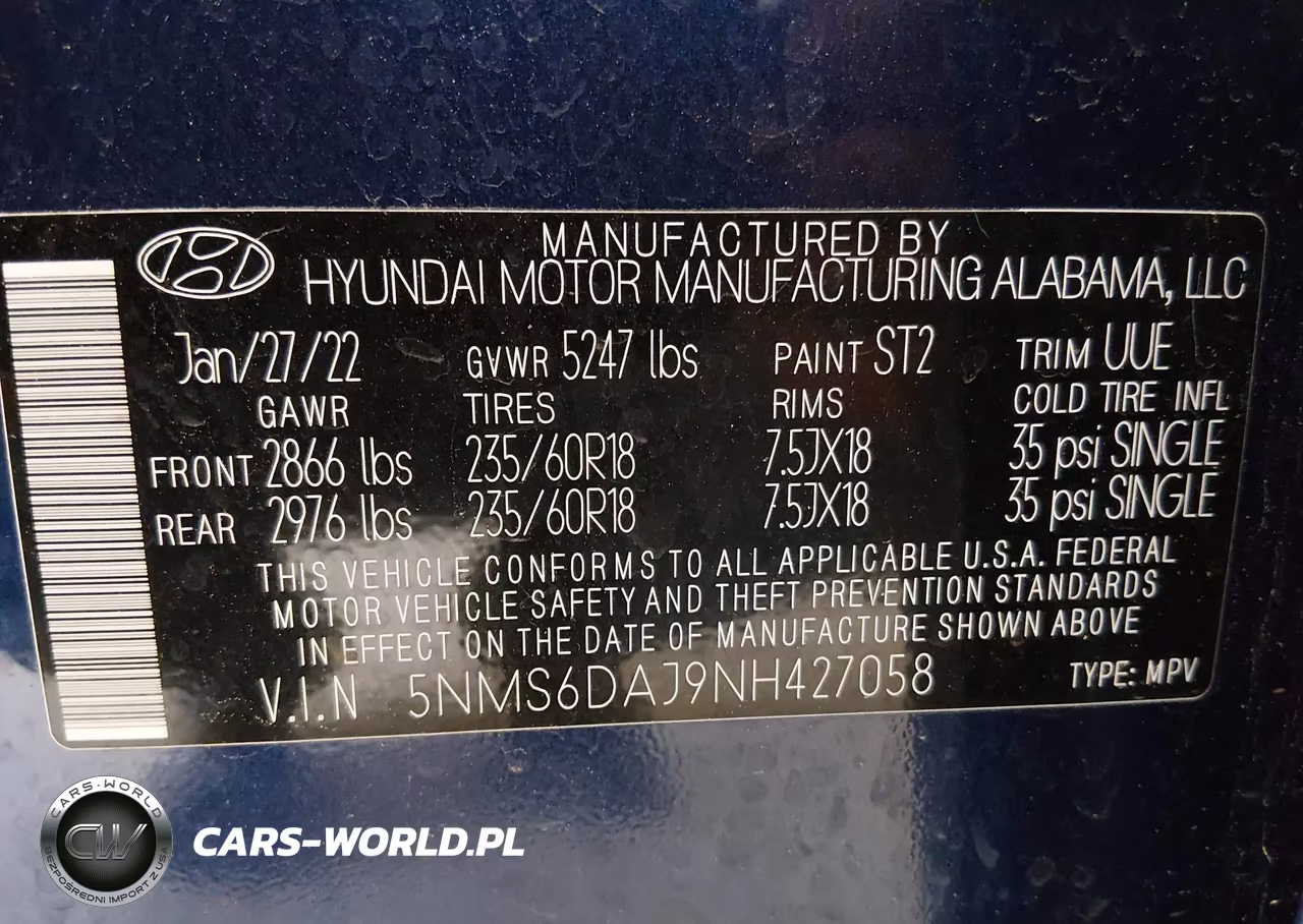 2022 Hyundai Santa Fe Sel VIN:5NMS6DAJ9NH427058 - 9