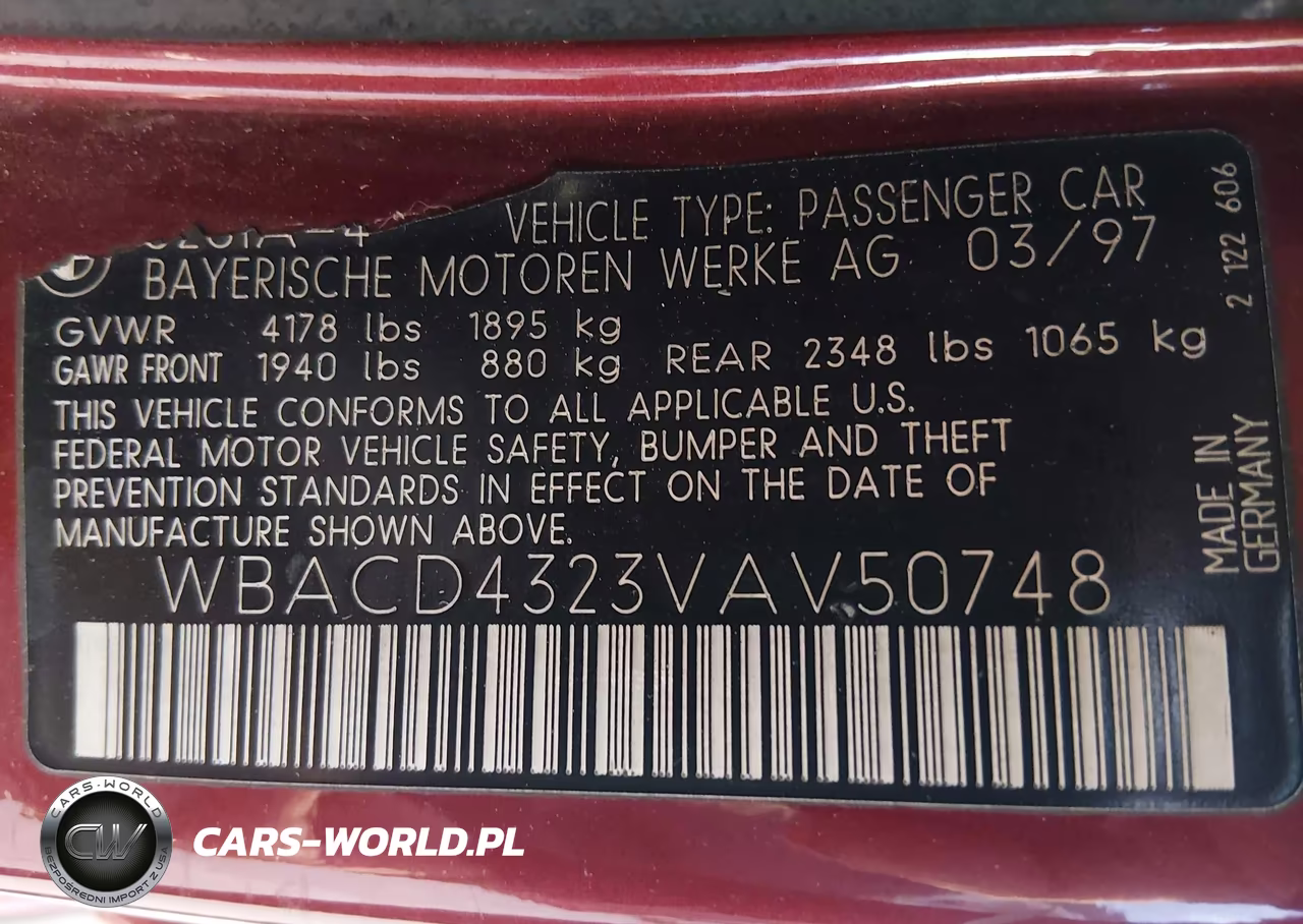 1997 BMW 328I VIN:WBACD4323VAV50748 - 9