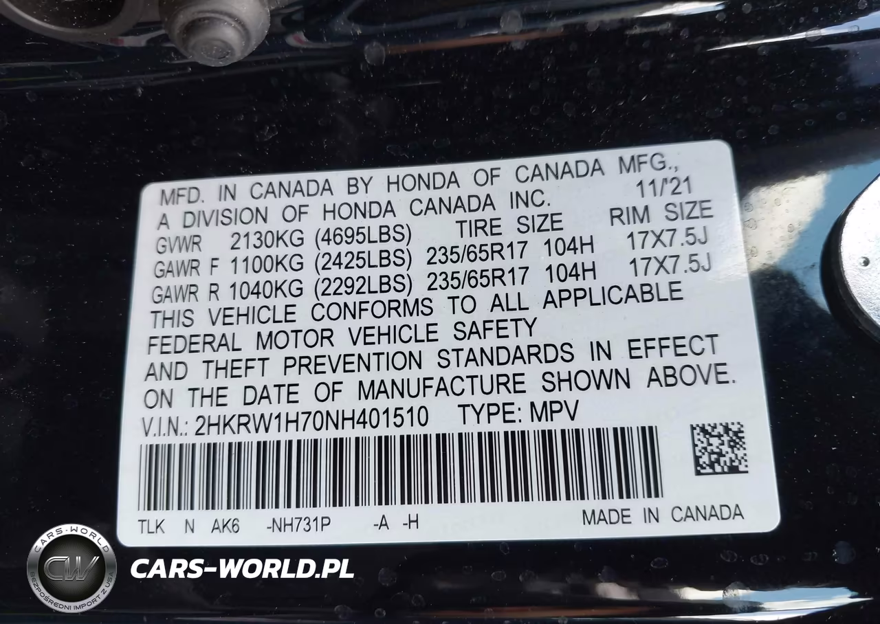 2022 Honda Cr-V 2Wd Special Edition VIN:2HKRW1H70NH401510 - 9