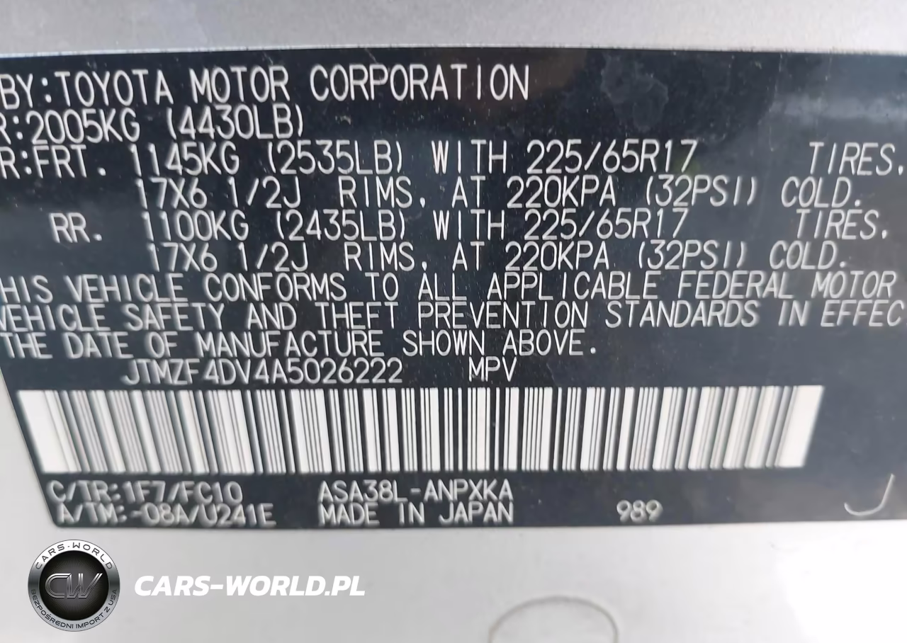 2010 Toyota Rav4 VIN:JTMZF4DV4A5026222 - 9