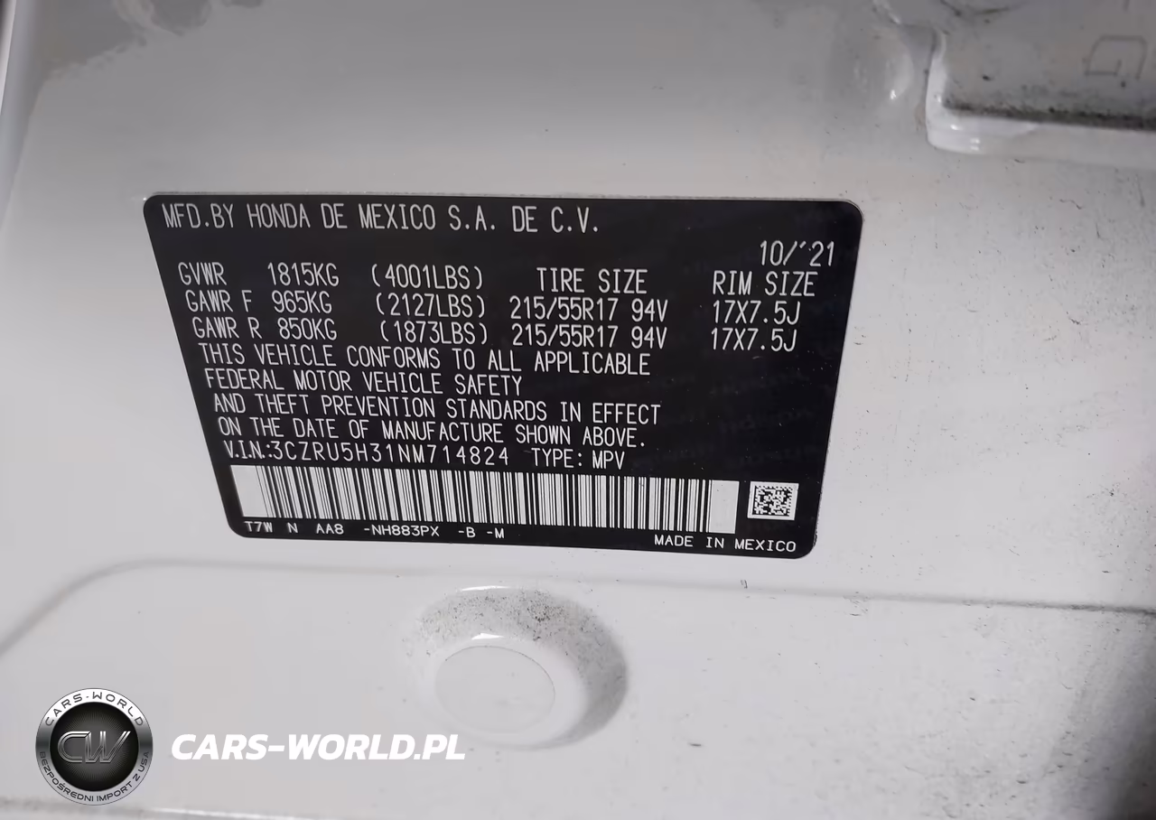 2022 Honda Hr-V 2Wd Lx VIN:3CZRU5H31NM714824 - 9