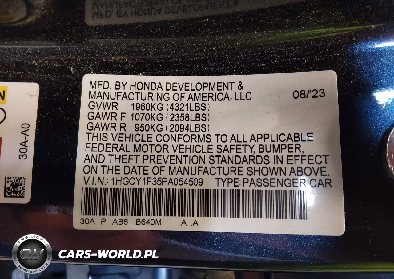 2023 Honda Accord Ex VIN:1HGCY1F35PA054509 - 9