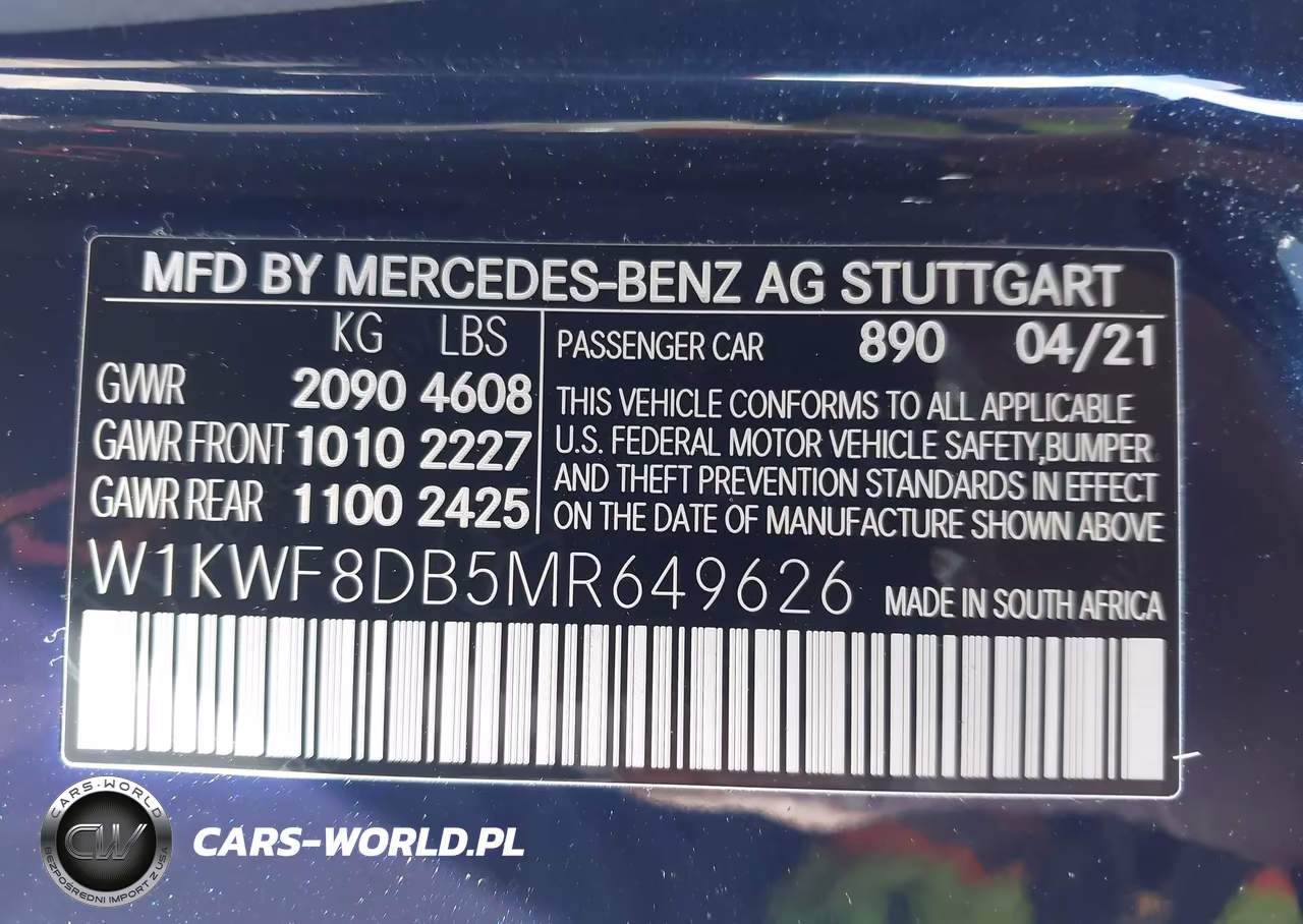 2021 Mercedes-Benz C 300 Sedan VIN:W1KWF8DB5MR649626 - 9