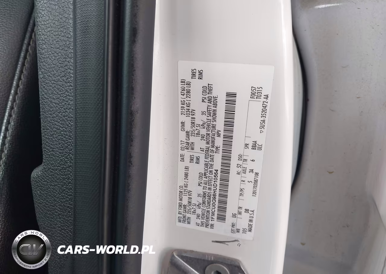 2017 Ford Escape Se VIN:1FMCU0G98HUD10564 - 9