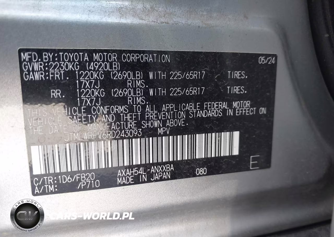 2024 Toyota Rav4 Hybrid Le VIN:JTMLWRFV6RD243093 - 9