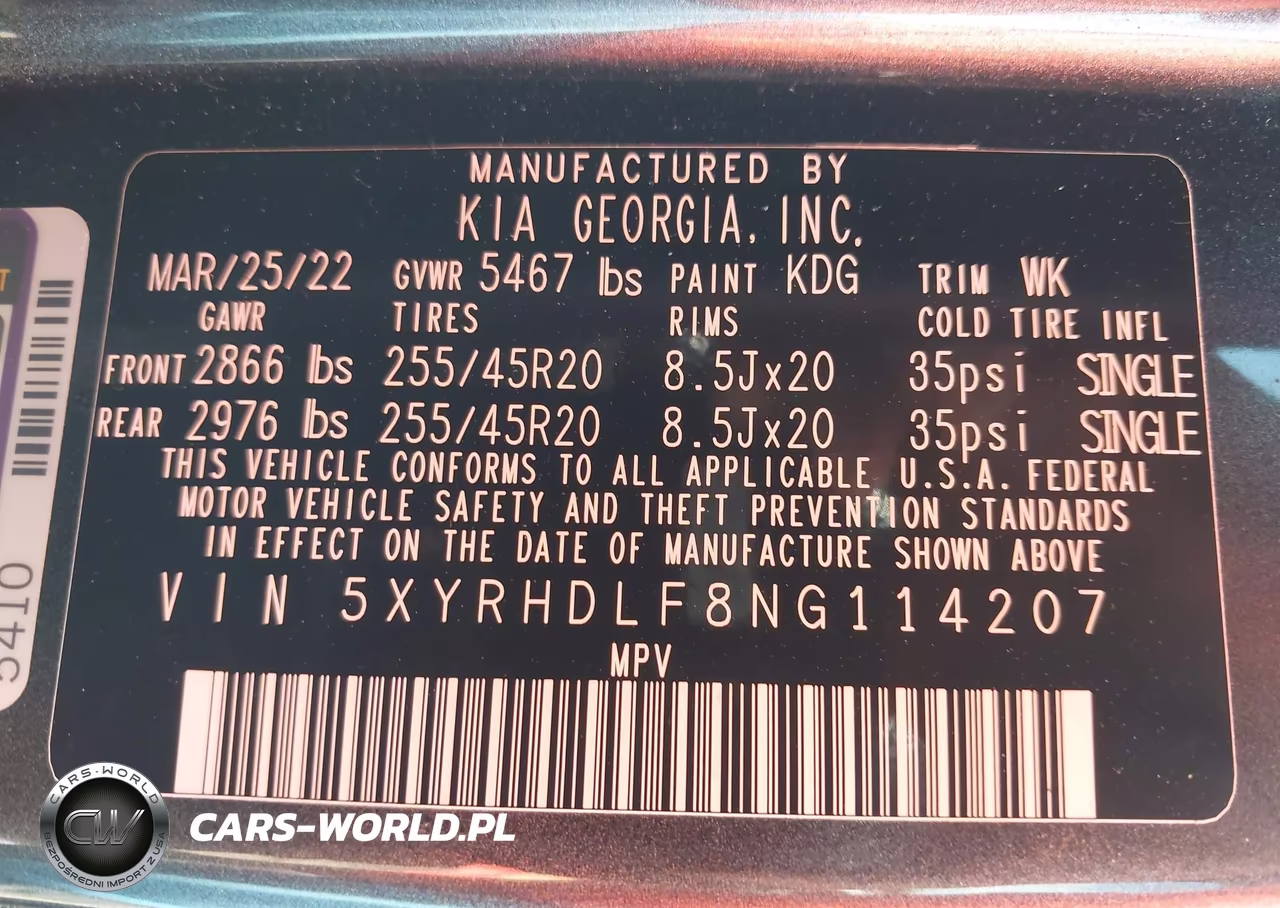 2022 Kia Sorento X-Line Ex VIN:5XYRHDLF8NG114207 - 9