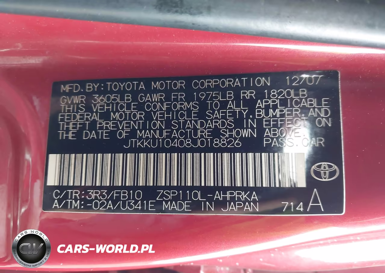 2008 Scion Xd VIN:JTKKU10408J018826 - 9