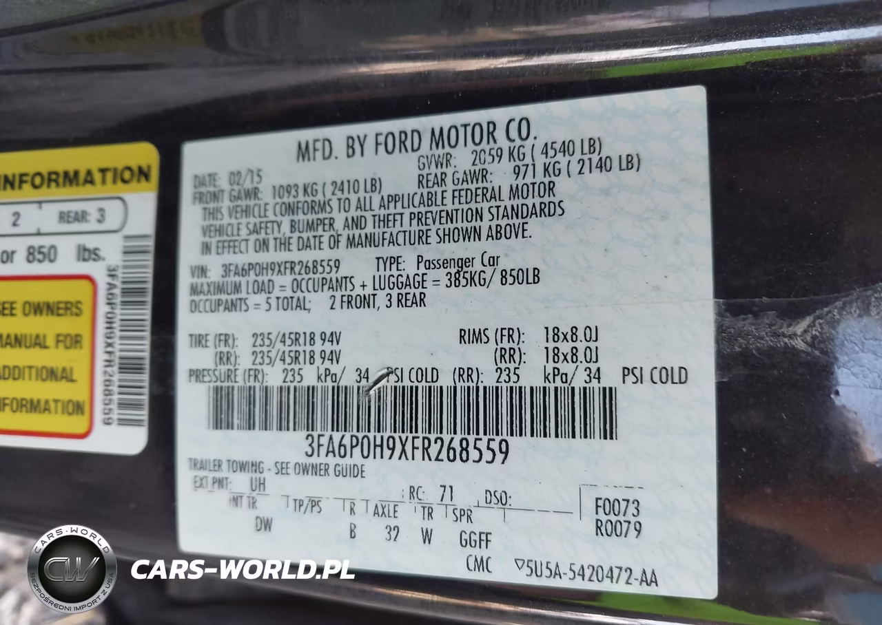 2015 Ford Fusion Se VIN:3FA6P0H9XFR268559 - 9