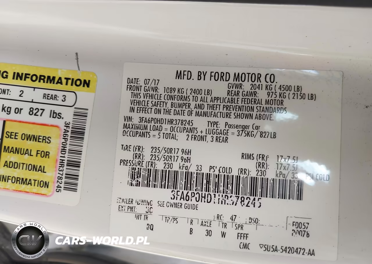 2017 Ford Fusion Se VIN:3FA6P0HD1HR378245 - 9