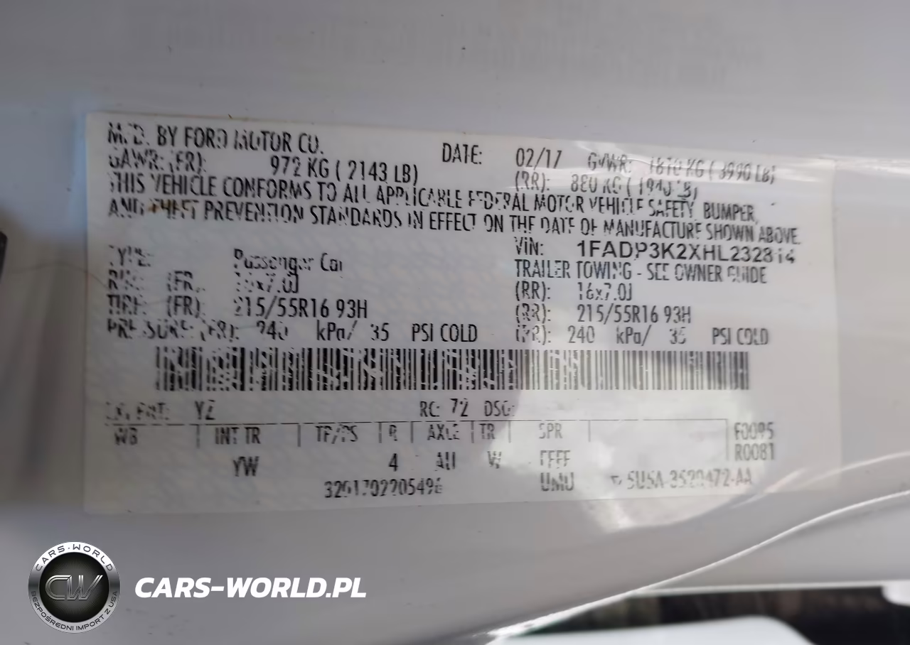 2017 Ford Focus Se VIN:1FADP3K2XHL232814 - 9