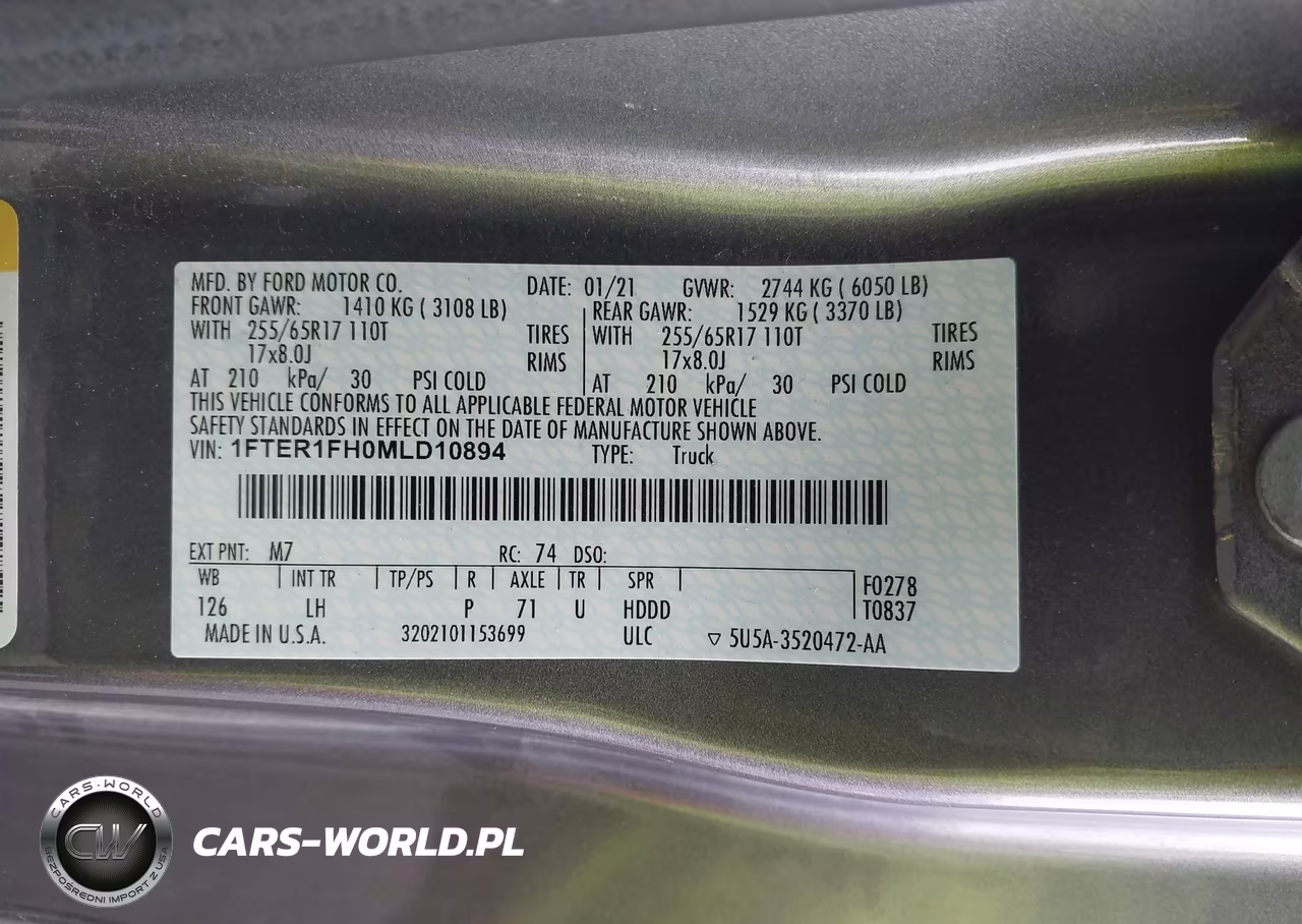 2021 Ford Ranger Xlt VIN:1FTER1FH0MLD10894 - 9