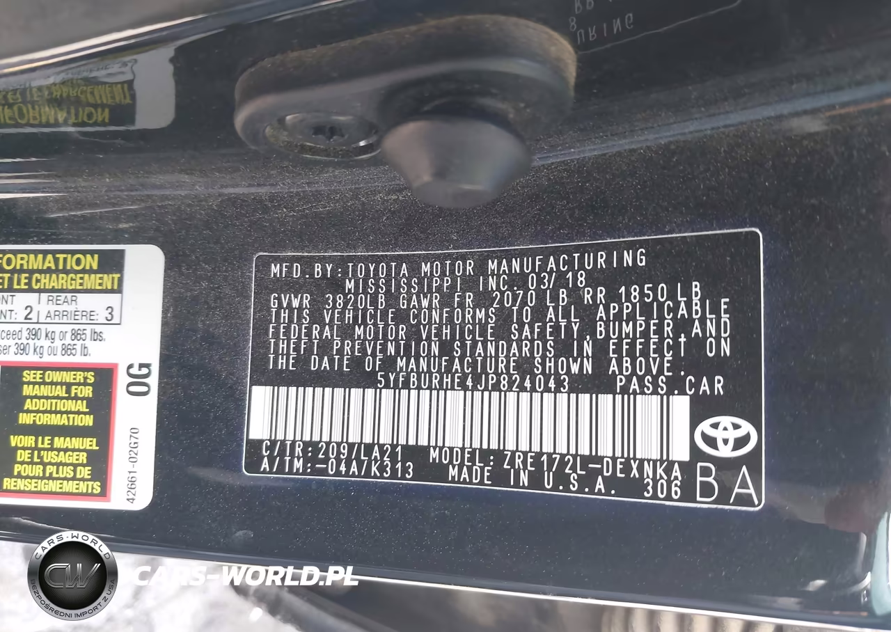 2018 Toyota Corolla Xle VIN:5YFBURHE4JP824043 - 9