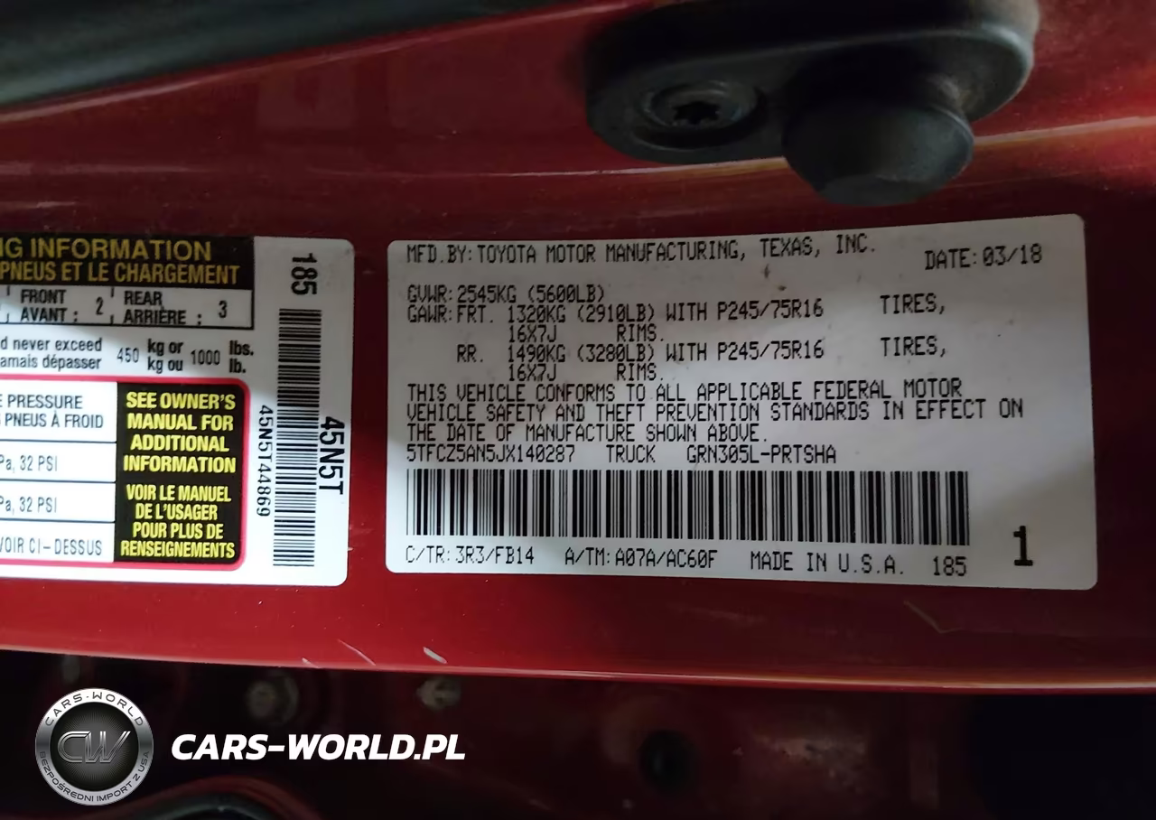 2018 Toyota Tacoma Sr V6 VIN:5TFCZ5AN5JX140287 - 9