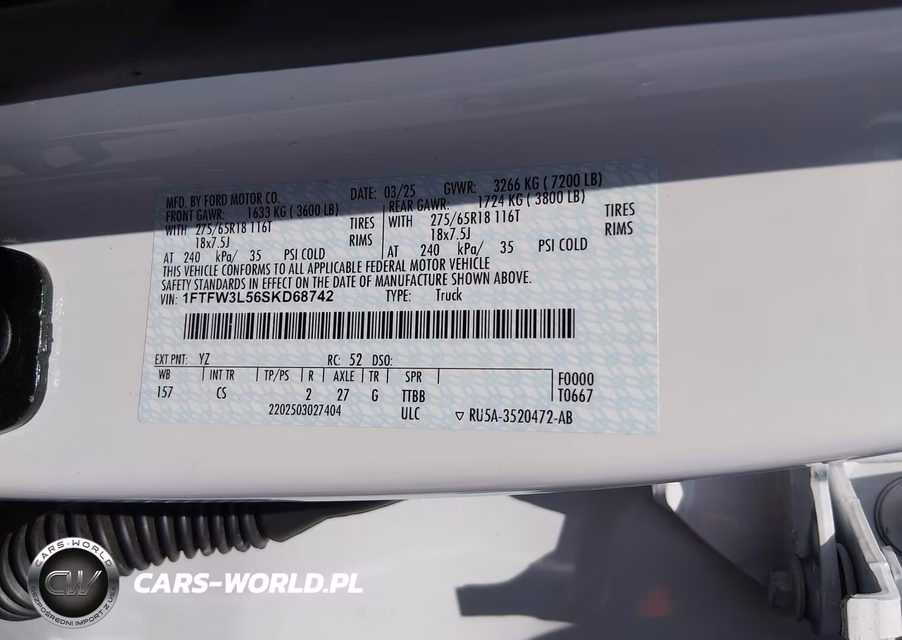 2025 Ford F-150 Xlt VIN:1FTFW3L56SKD68742 - 9