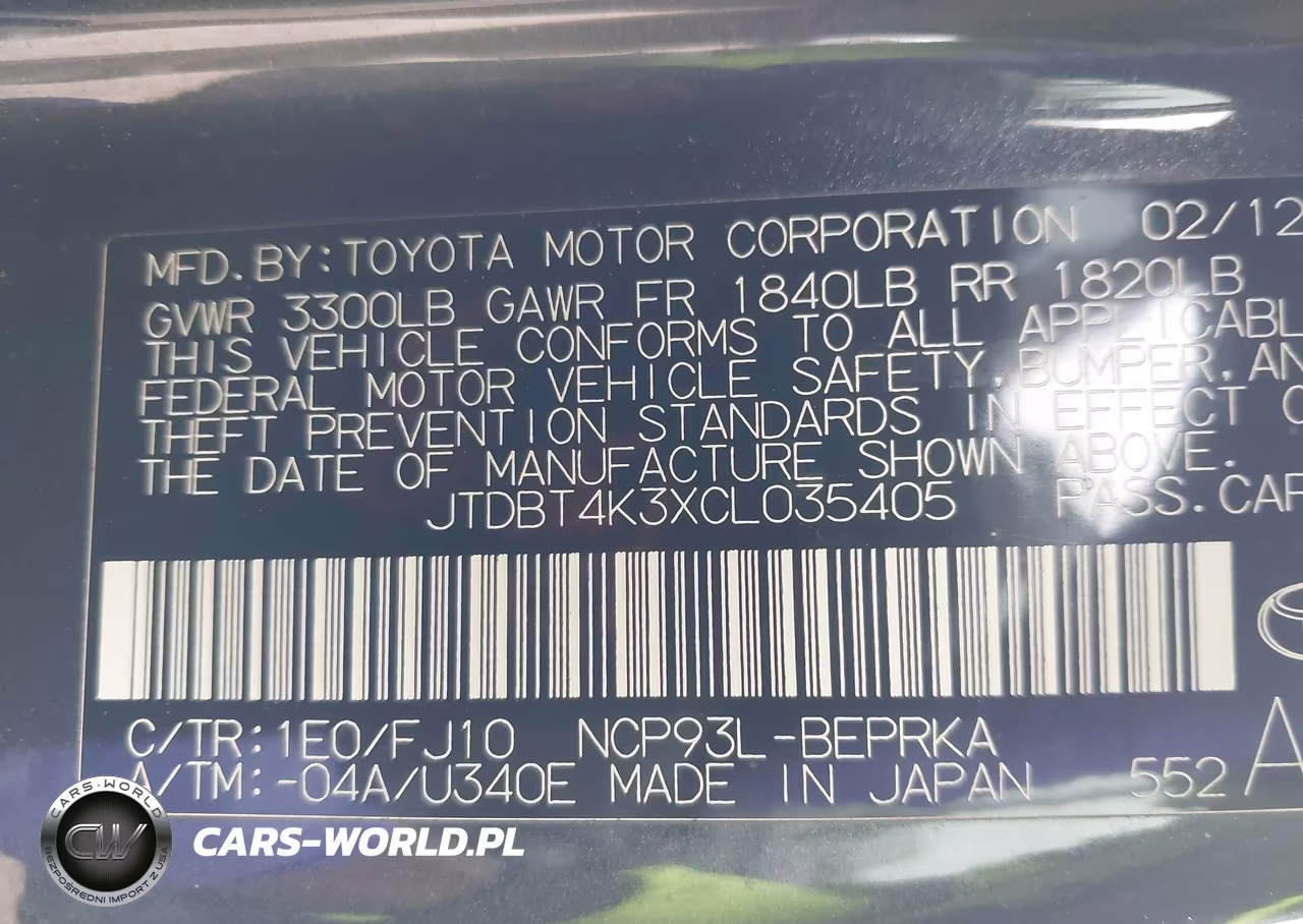 2012 Toyota Yaris VIN:JTDBT4K3XCL035405 - 9