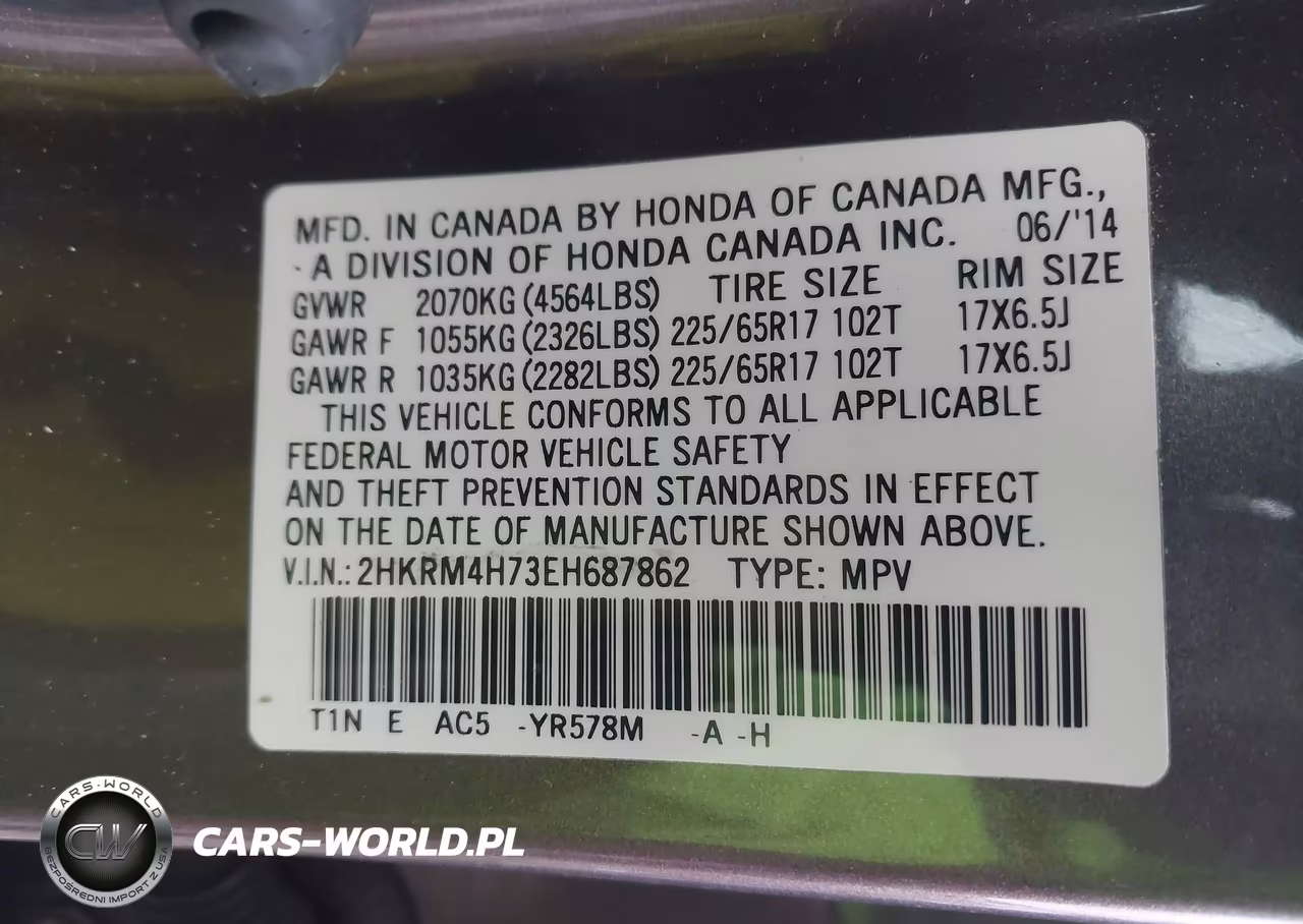 2014 Honda Cr-V Ex-L VIN:2HKRM4H73EH687862 - 9