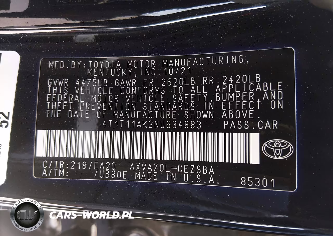 2022 Toyota Camry Se VIN:4T1T11AK3NU634883 - 9