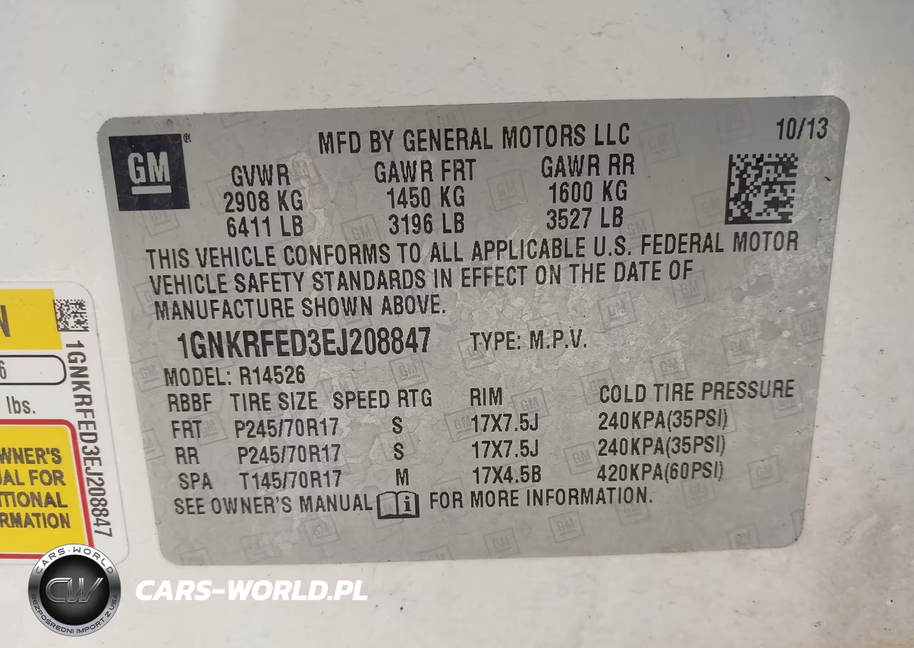 2014 Chevrolet Traverse Ls VIN:1GNKRFED3EJ208847 - 9