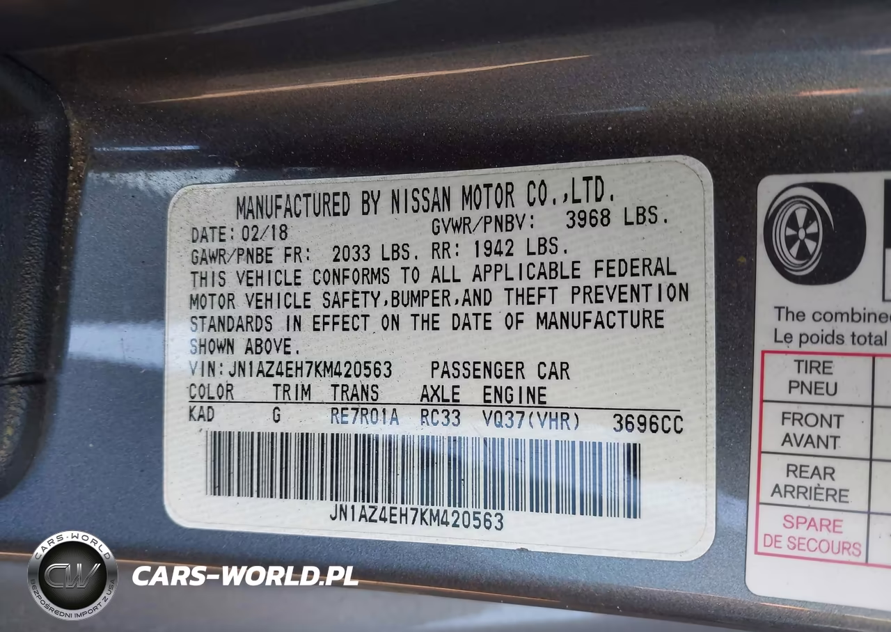 2019 Nissan 370Z Sport Touring VIN:JN1AZ4EH7KM420563 - 9