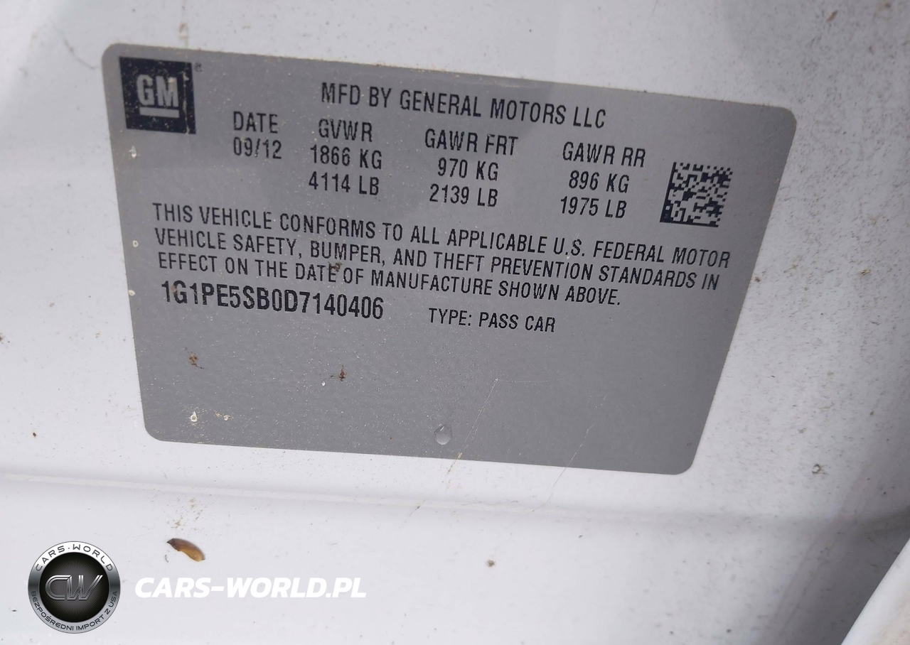 2013 Chevrolet Cruze 2Lt Auto VIN:1G1PE5SB0D7140406 - 9