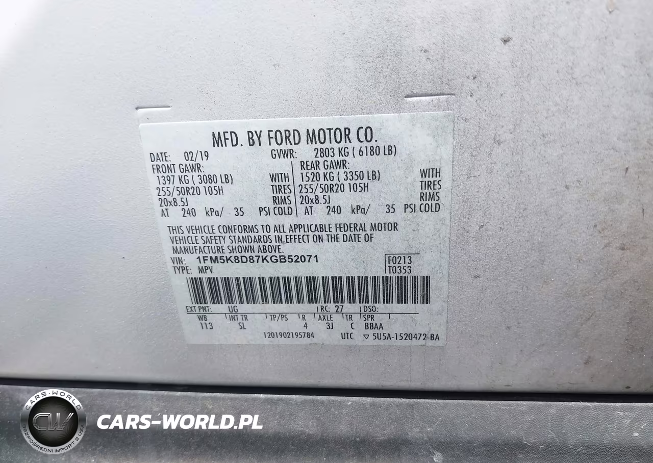 2019 Ford Explorer Xlt VIN:1FM5K8D87KGB52071 - 9