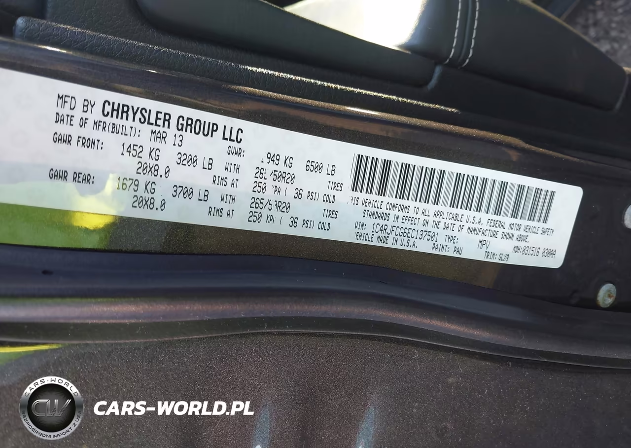 2014 Jeep Grand Cherokee Overland VIN:1C4RJFCG6EC137501 - 9