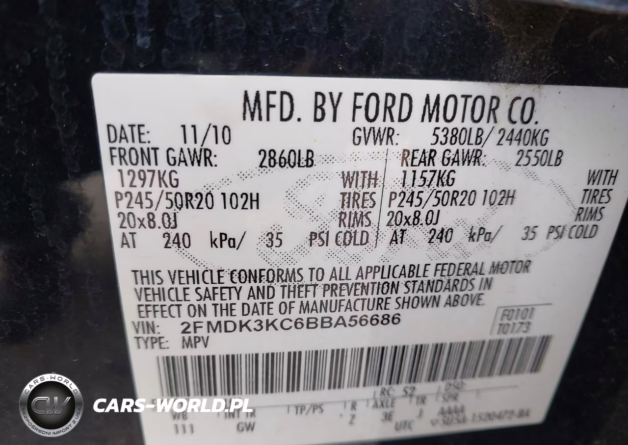 2011 Ford Edge Limited VIN:2FMDK3KC6BBA56686 - 9