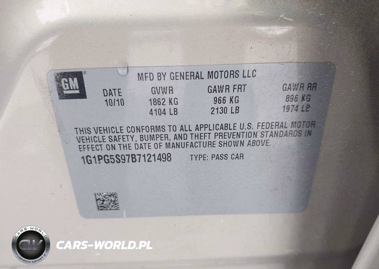 2011 Chevrolet Cruze Lt VIN:1G1PG5S97B7121498 - 9