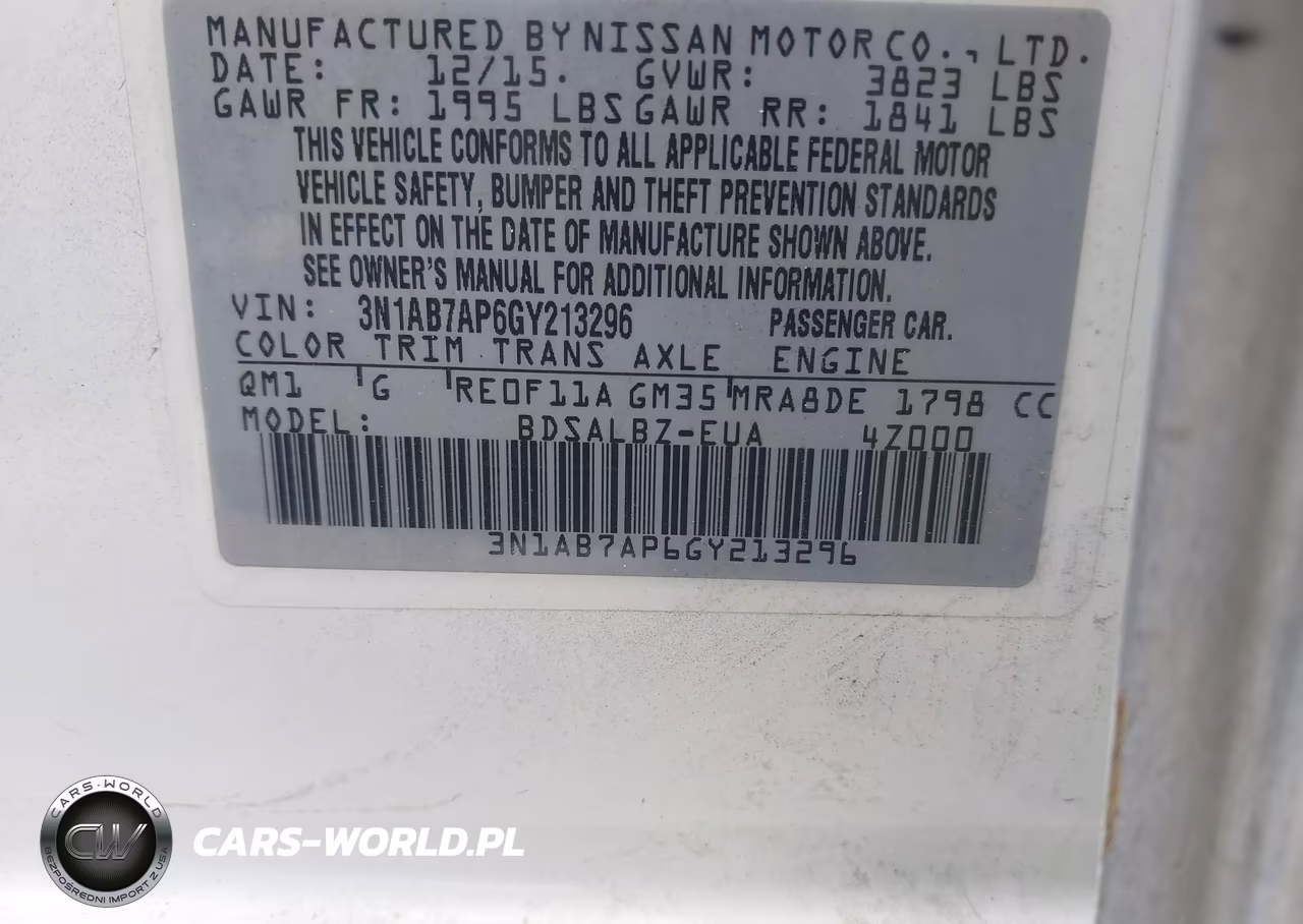 2016 Nissan Sentra S VIN:3N1AB7AP6GY213296 - 9
