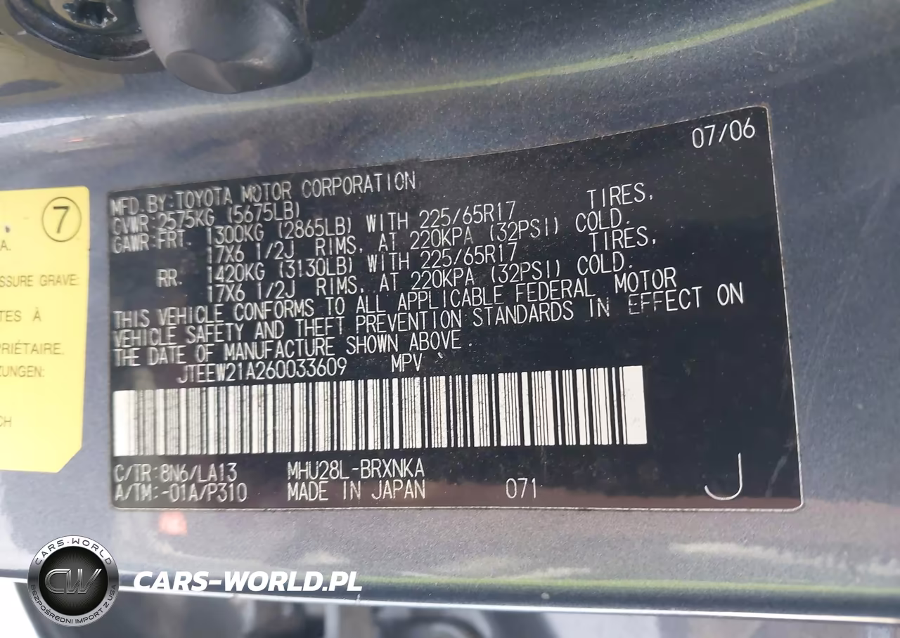 2006 Toyota Highlander Hybrid Ltd VIN:JTEEW21A260033609 - 9