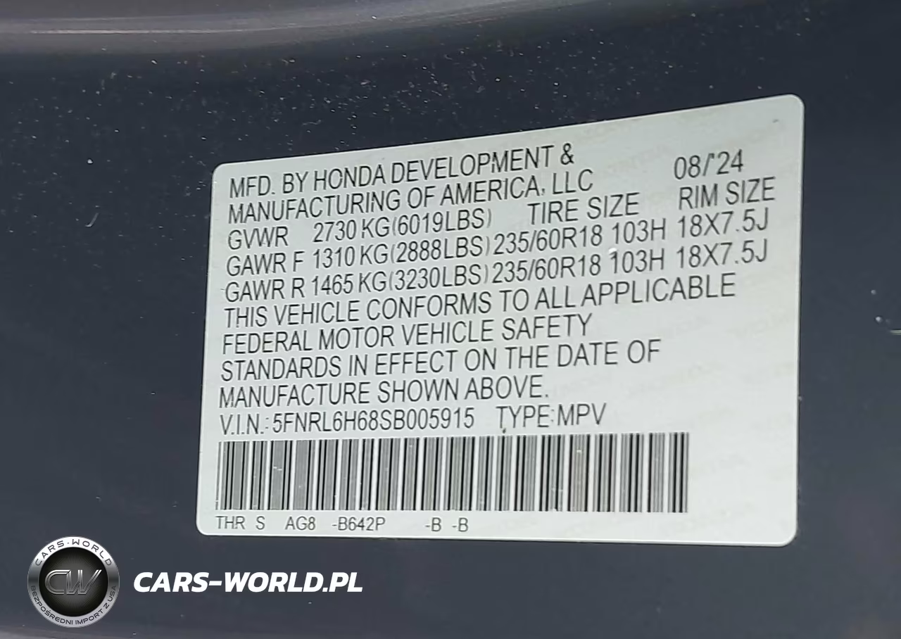 2025 Honda Odyssey Ex-L VIN:5FNRL6H68SB005915 - 9