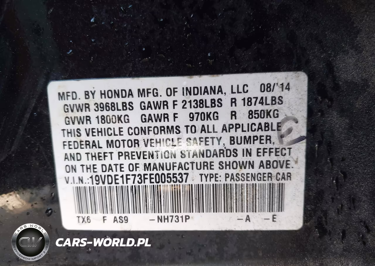 2015 Acura Ilx 2.0L VIN:19VDE1F73FE005537 - 9