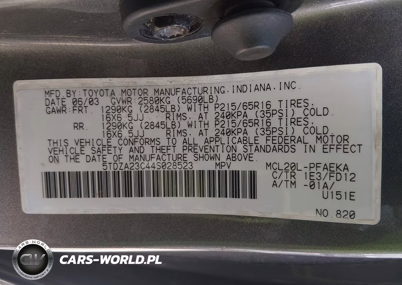2004 Toyota Sienna Ce VIN:5TDZA23C44S028523 - 9