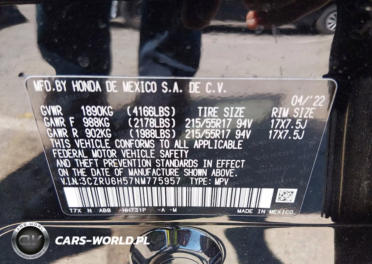 2022 Honda Hr-V Awd Ex VIN:3CZRU6H57NM775957 - 9