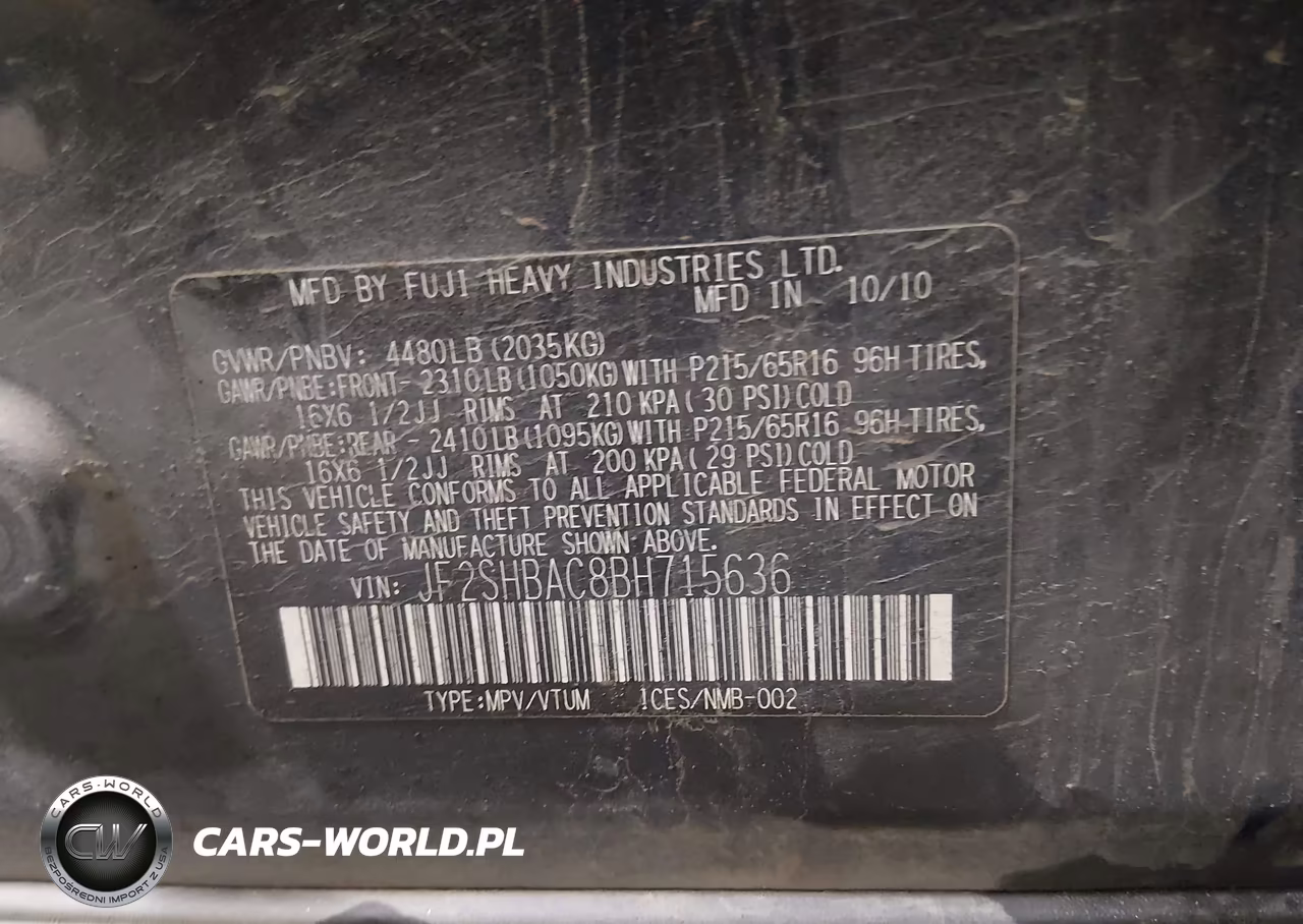2011 Subaru Forester 2.5X VIN:JF2SHBAC8BH715636 - 9