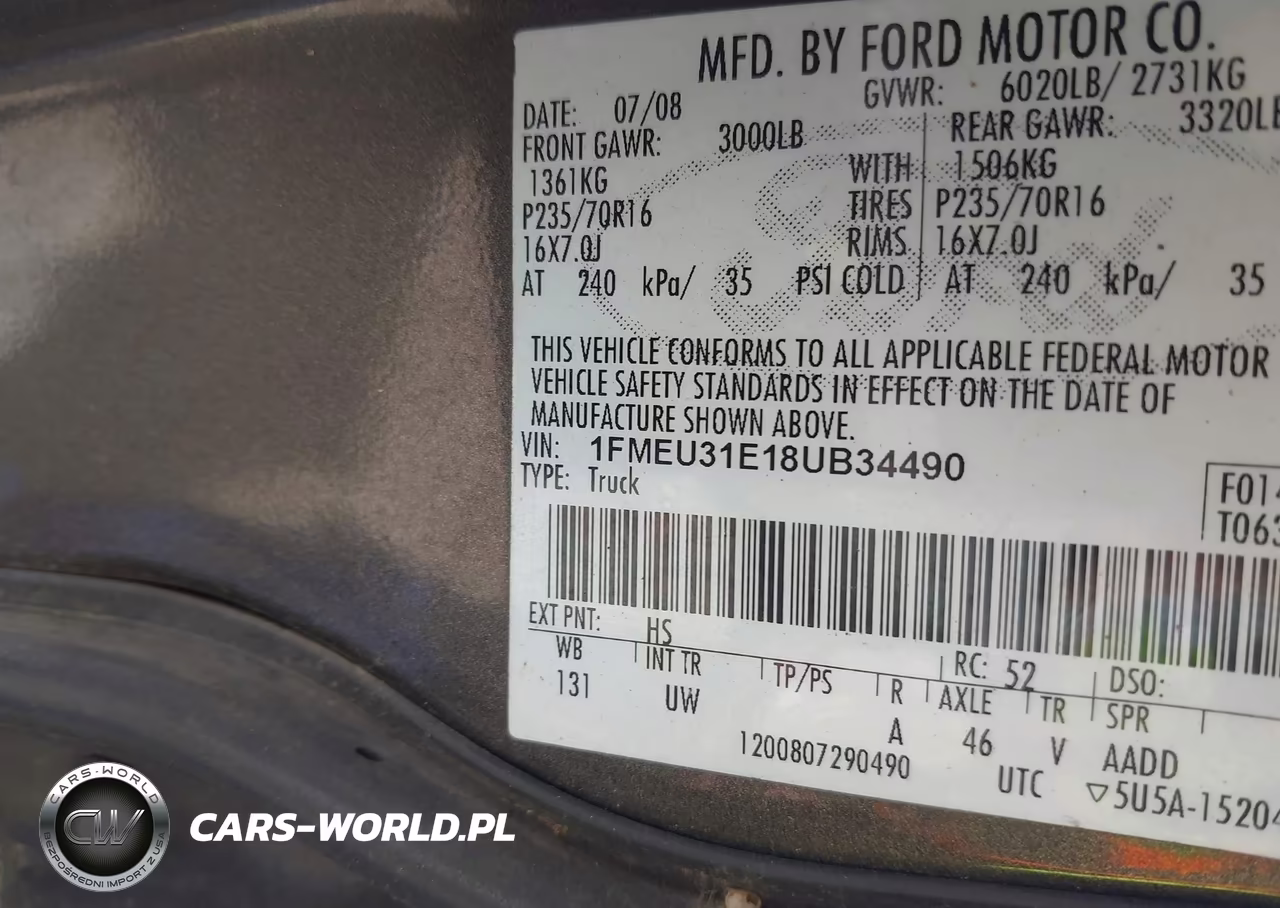 2008 Ford Explorer Sport Trac Xlt VIN:1FMEU31E18UB34490 - 9