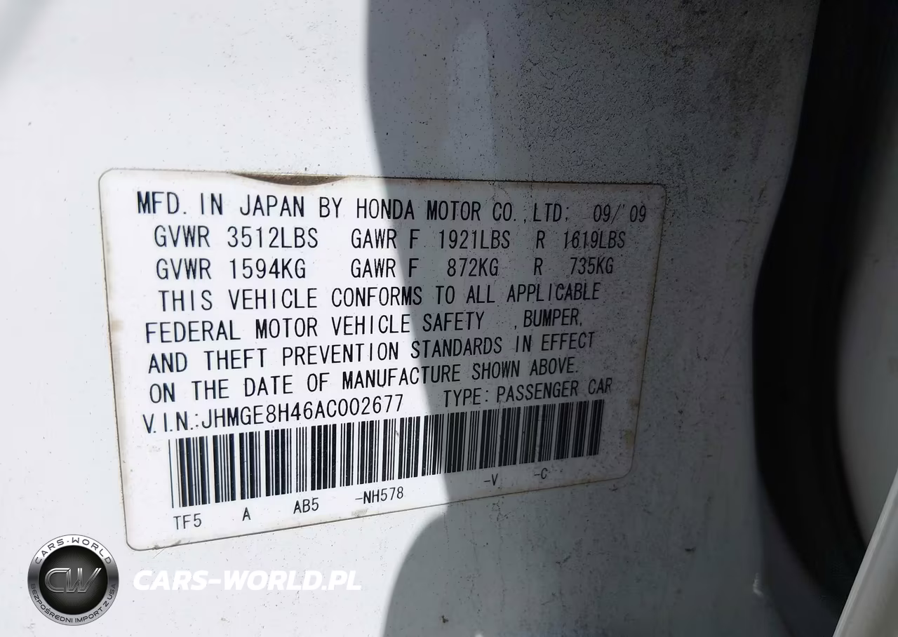 2010 Honda Fit Sport VIN:JHMGE8H46AC002677 - 9