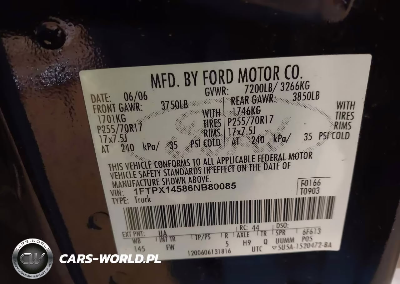 2006 Ford F-150 Fx4-Lariat-Xl-Xlt VIN:1FTPX14586NB80085 - 9