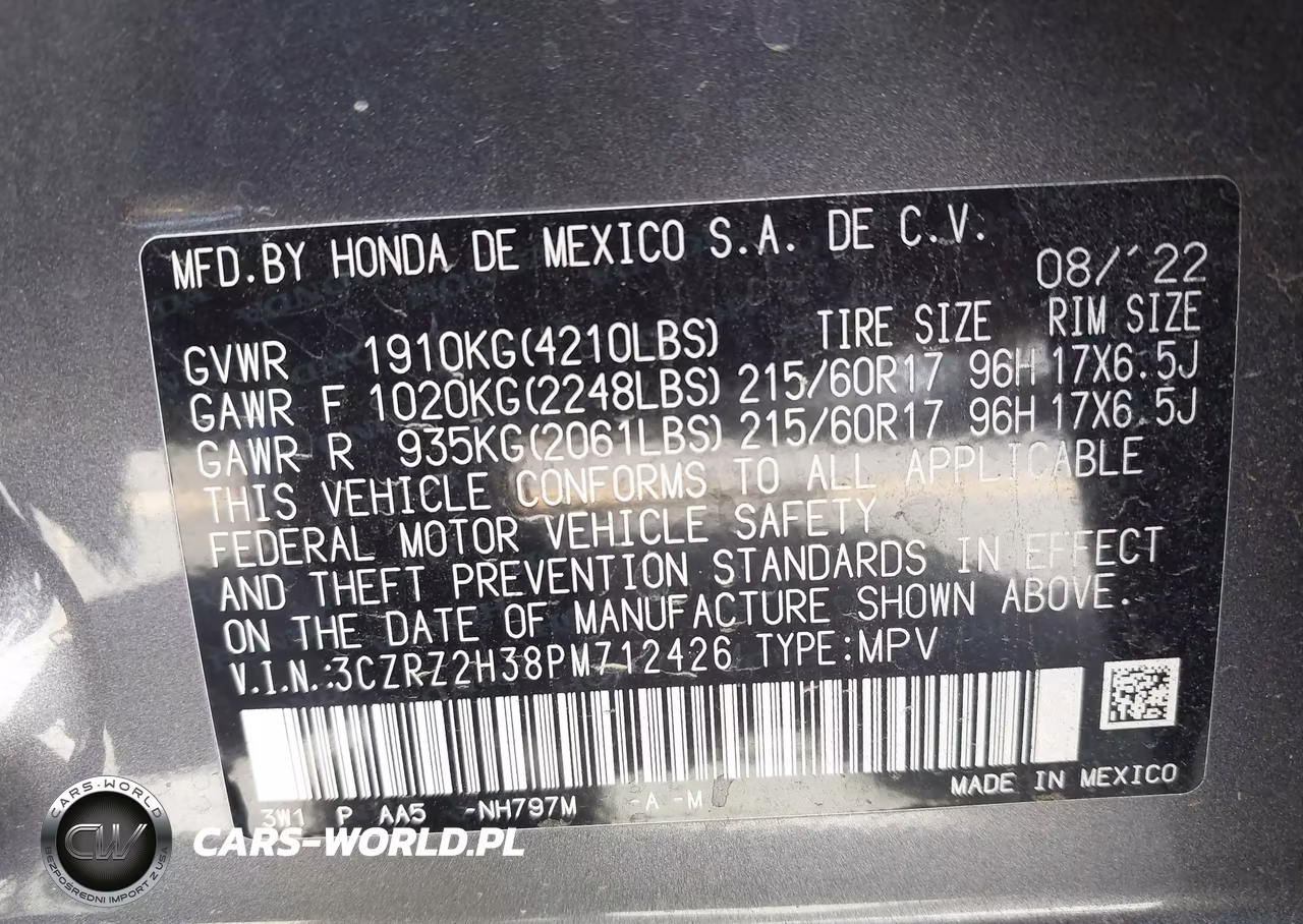 2023 Honda Hr-V Awd Lx VIN:3CZRZ2H38PM712426 - 9