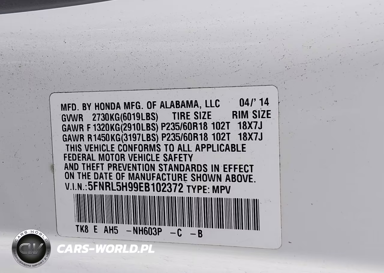 2014 Honda Odyssey Touring-Touring Elite VIN:5FNRL5H99EB102372 - 9