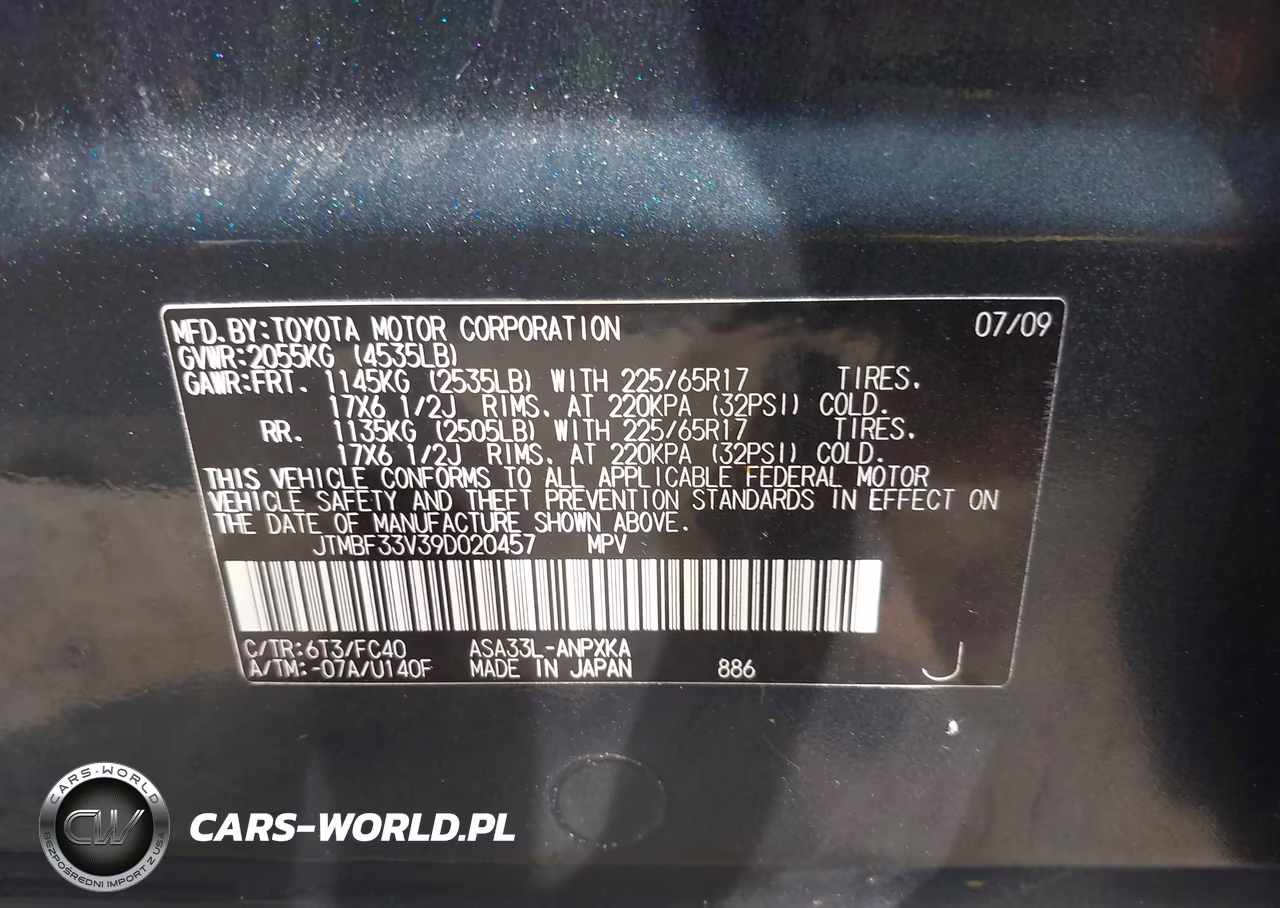 2009 Toyota Rav4 VIN:JTMBF33V39D020457 - 9