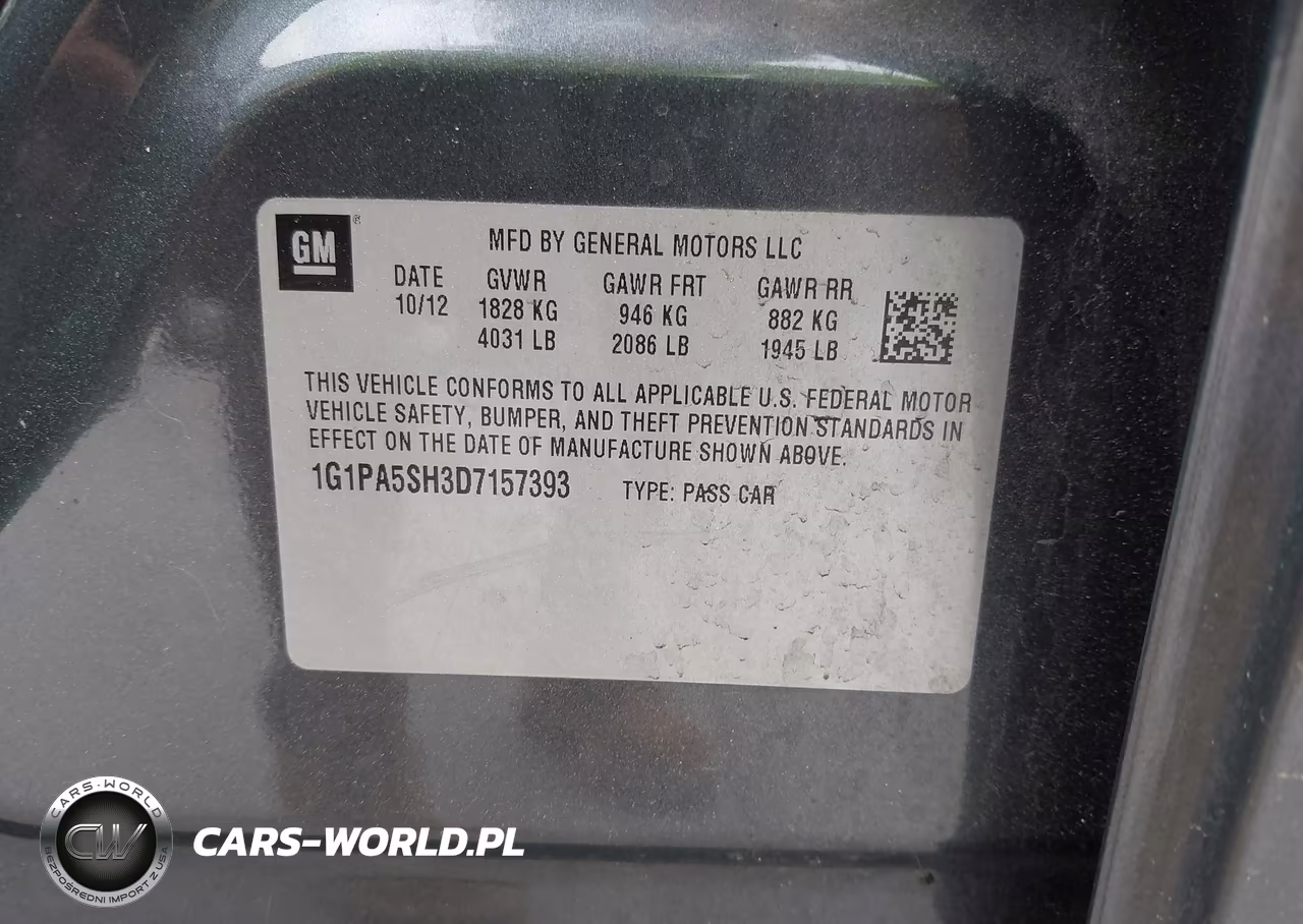 2013 Chevrolet Cruze Ls Auto VIN:1G1PA5SH3D7157393 - 9